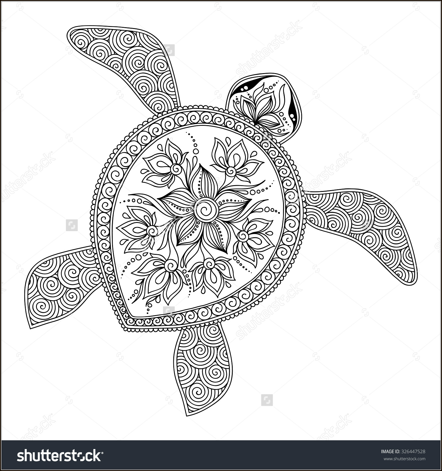 Coloring for adults, Coloring Antistress, тварини, travel, sophisticated coloring antistress,  животные, turtle,animals