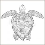 Coloring for adults, Coloring Antistress, тварини, travel, sophisticated coloring antistress, животные, turtle,animals