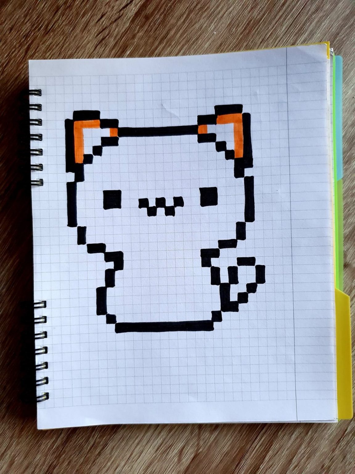 Кот по пикселям в маленький блокнот