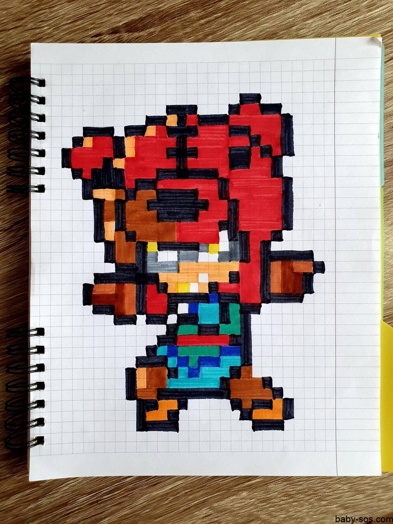 nita, нита, brawl stars, малюнки по клiтинкам, рисунки по клеточкам, pixel art, писксельные рисунки