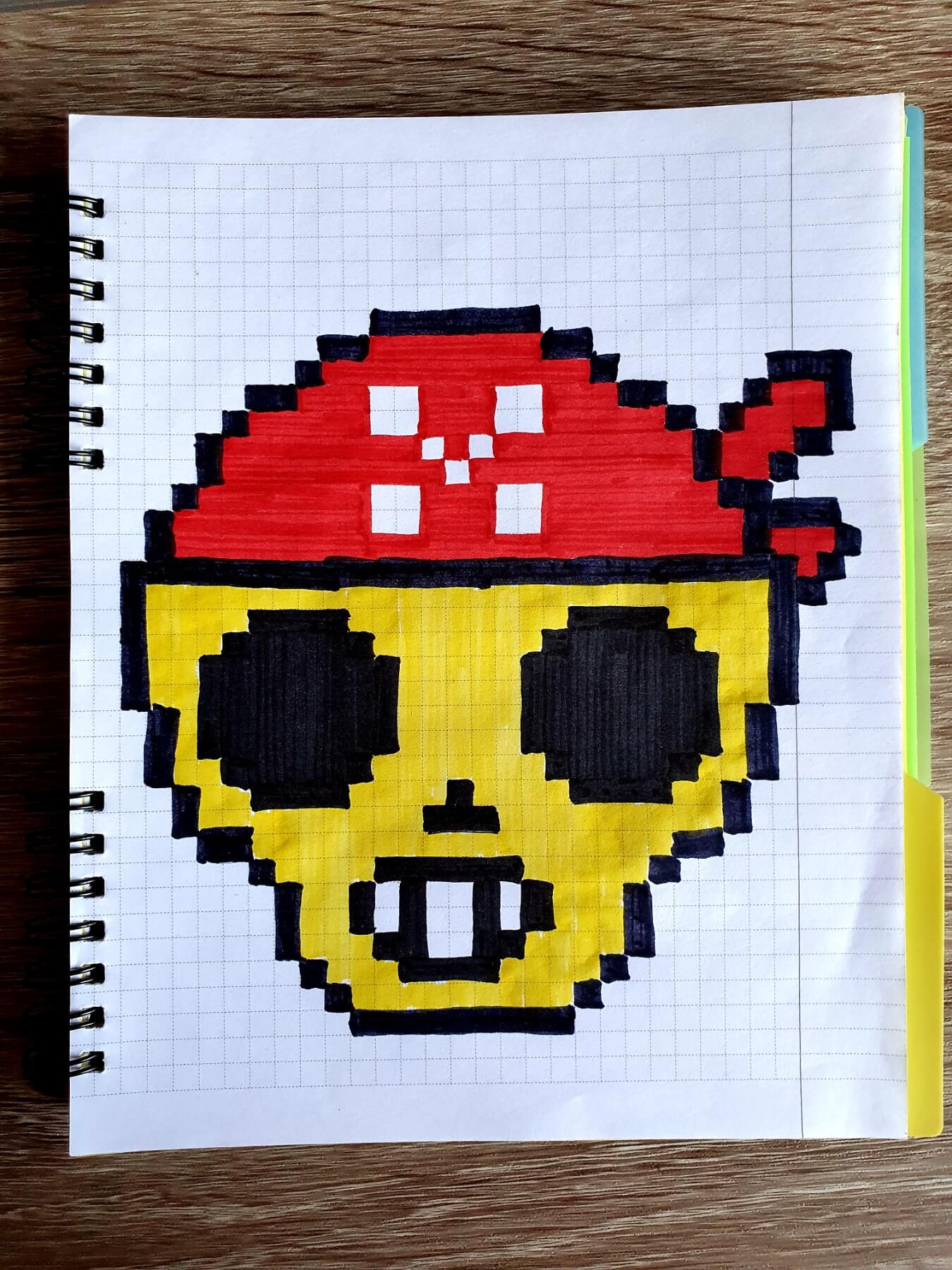 So far from Brawl Stars. Drawing on the cells. drawings by cells, pixel art, pixel drawings